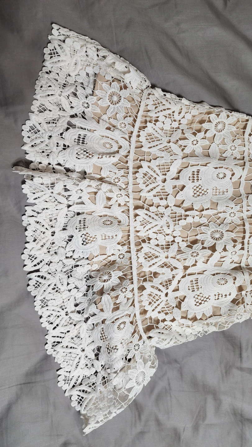 White Lace Dress S - photo 4