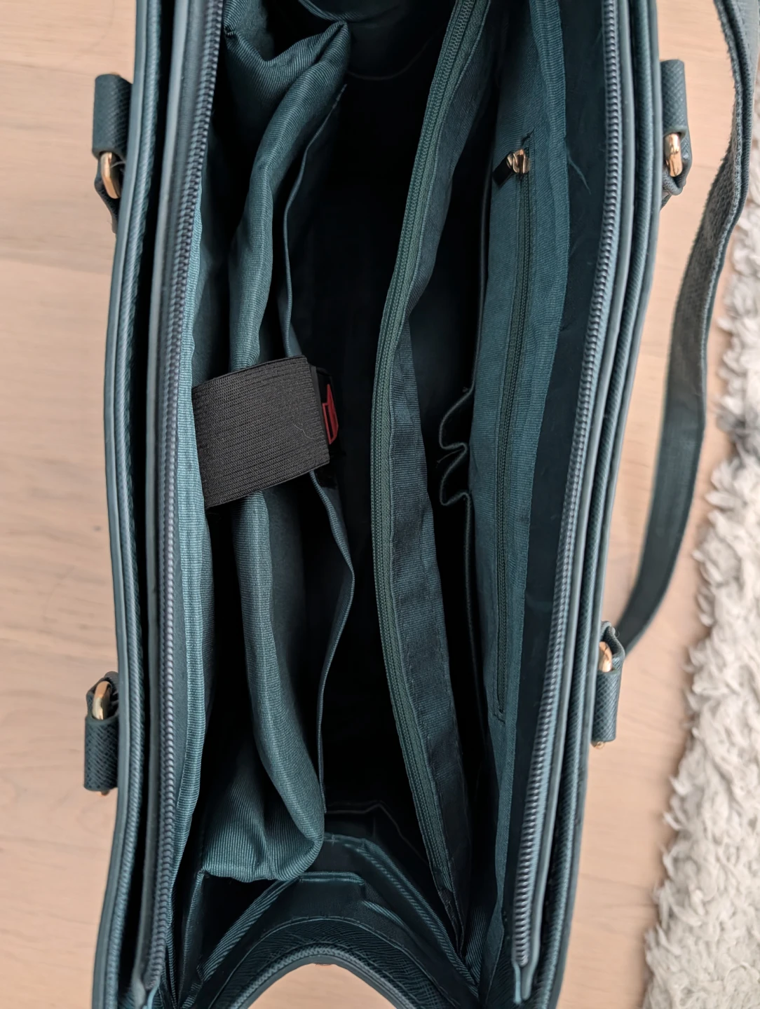 Dark Green Satchel Handbag with Shoulder Strap - photo 2