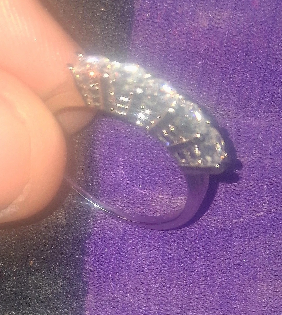 Silver-tone Ring with 5 Clear Stones - photo 3
