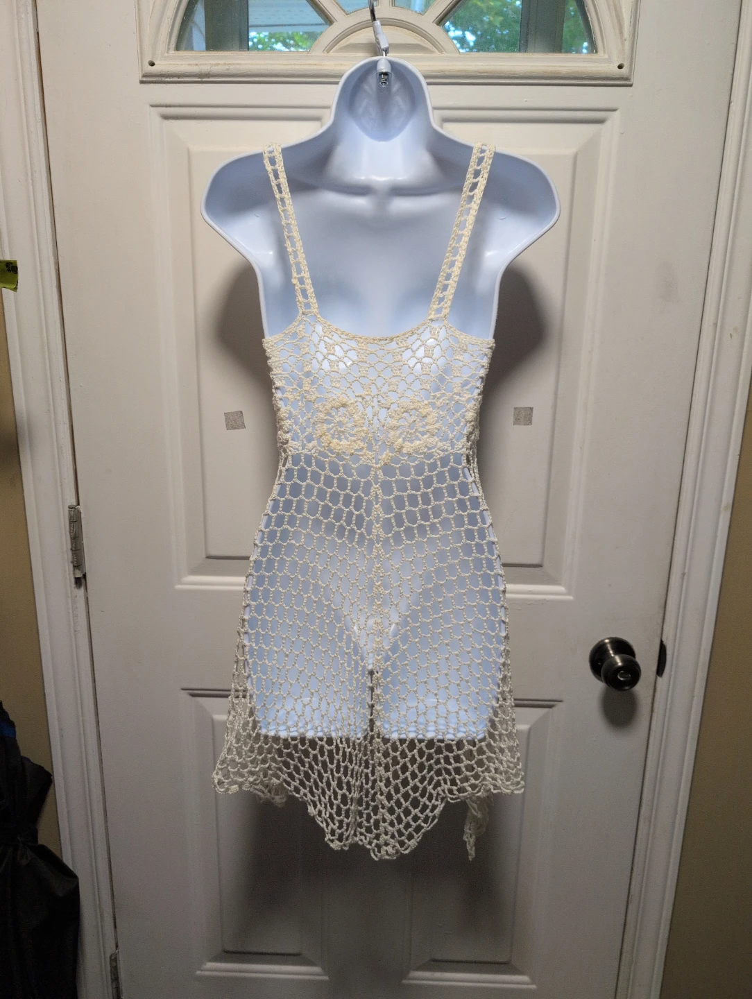 Cream Crochet Tunic Dress - photo 4