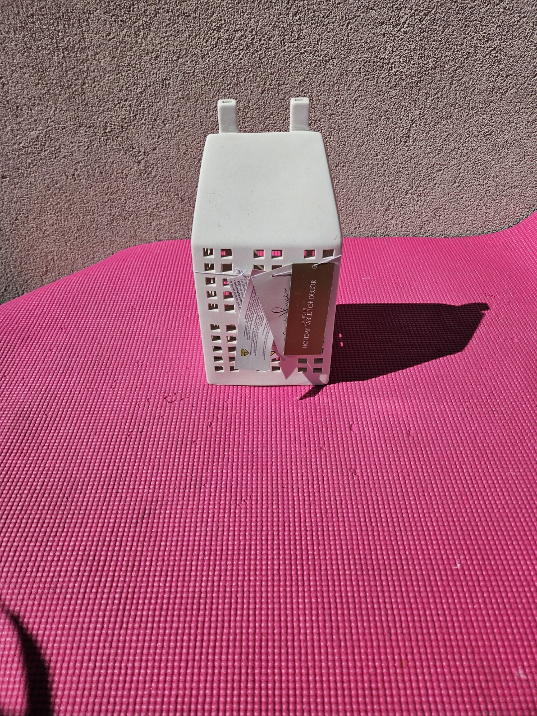 White Ceramic House Shaped Candle Holder - photo 2