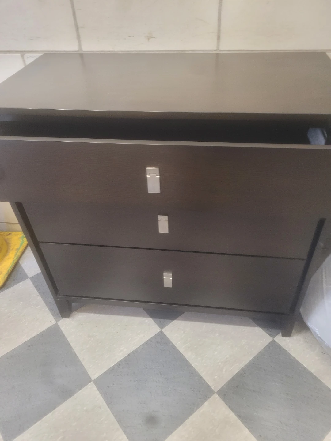 Dark Brown 3-Drawer Dresser - photo 4