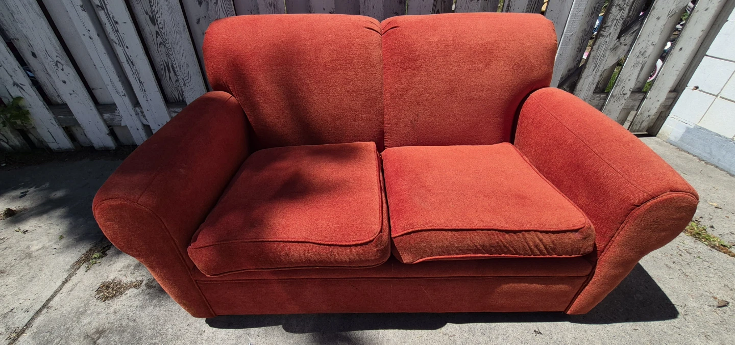 Orange Loveseat Sofa - photo 2