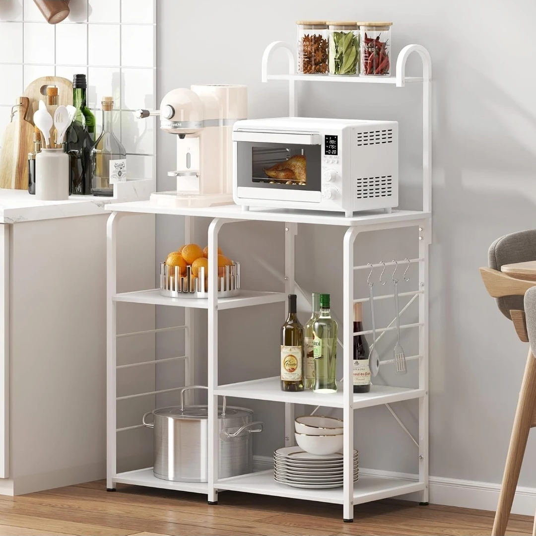 Black Kitchen Baker's Rack with Storage Shelves - photo 2