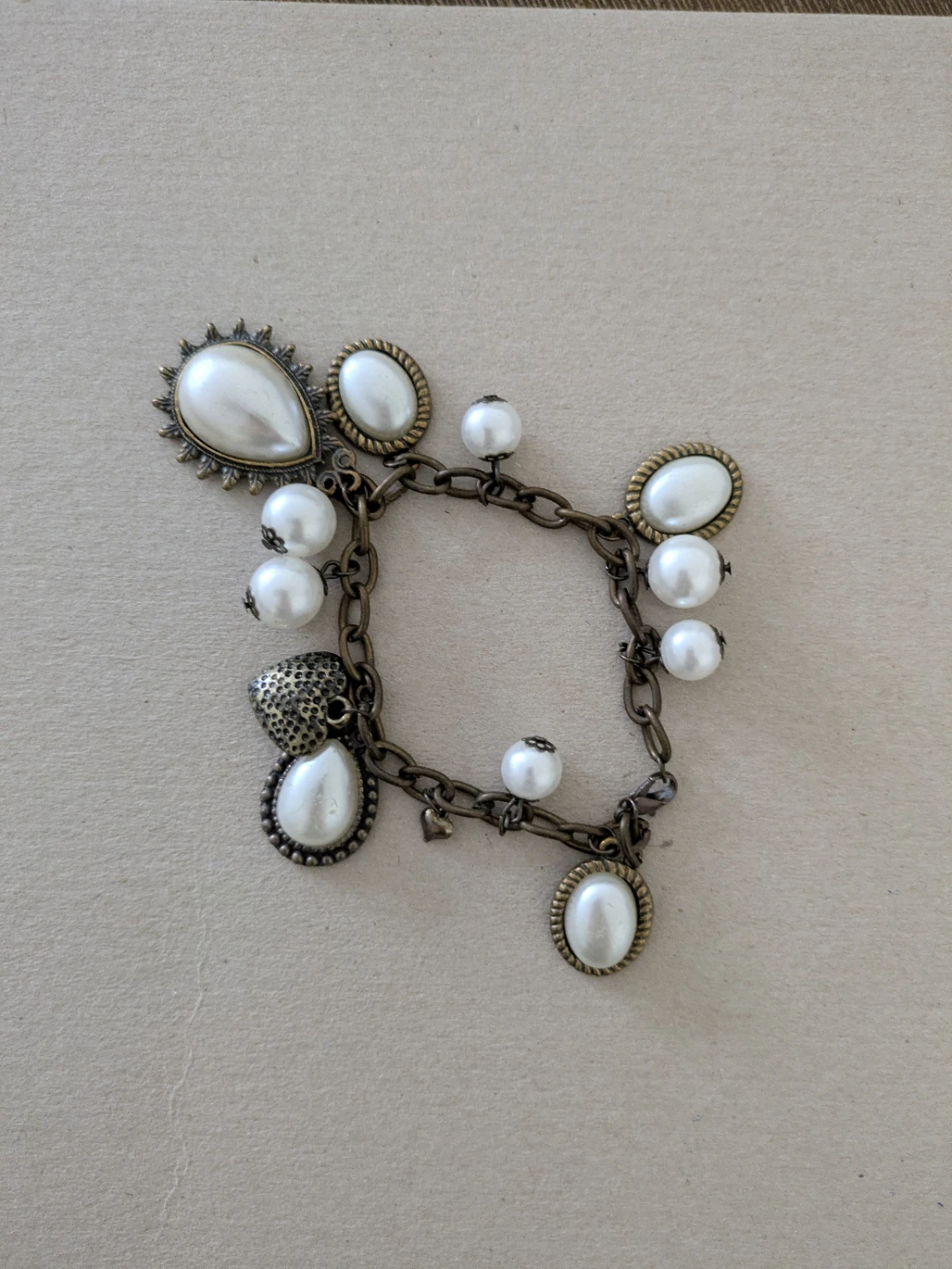 ⚽ Charm Bracelet with Faux Pearls