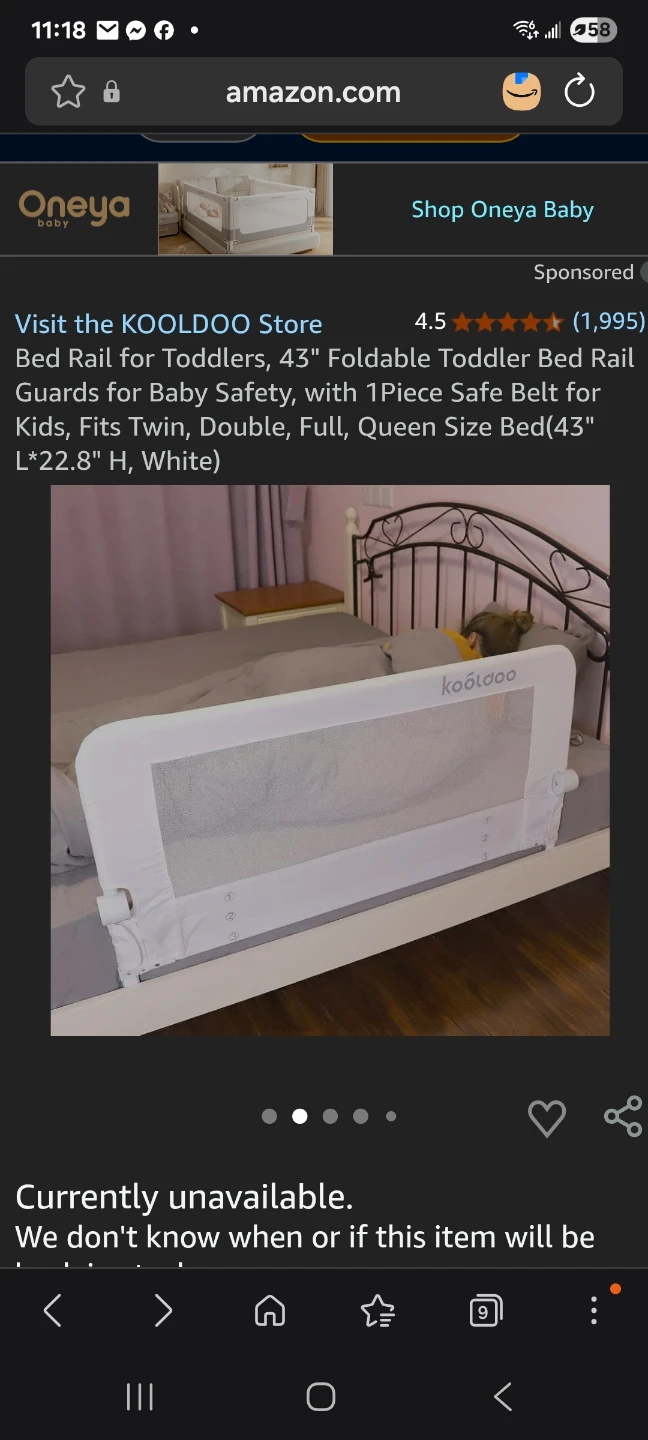 KOOLDOO Toddler Bed Rail Guard - 43" Foldable - photo 2