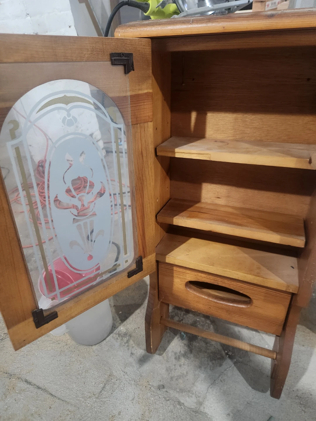 Vintage Wooden Cabinet with Glass Door ⚽ - photo 2