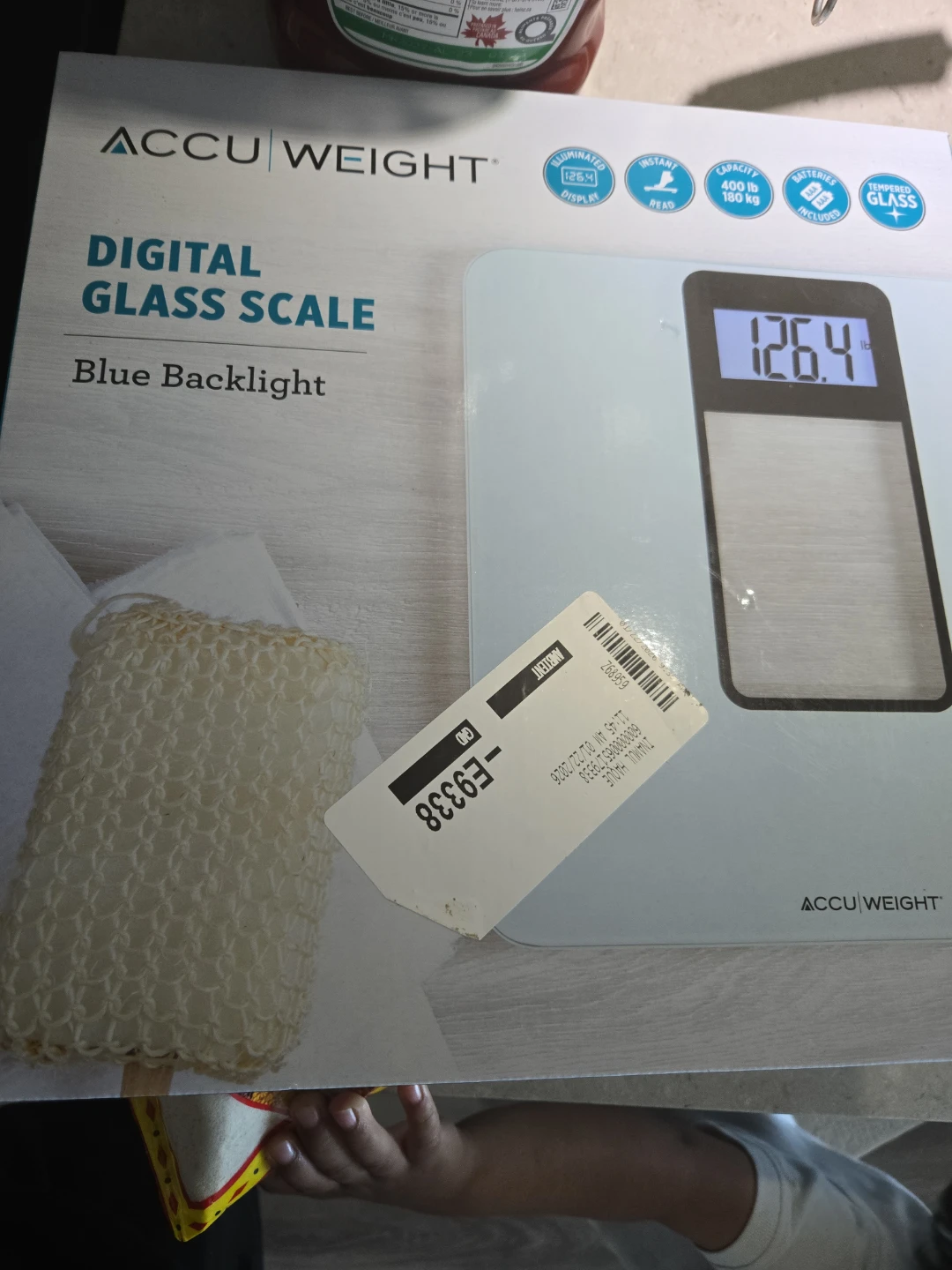 AccuWeight Digital Glass Scale with Blue Backlight