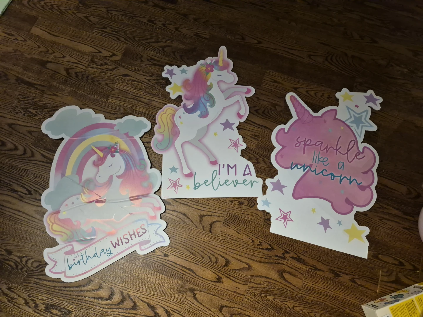 Unicorn Birthday Wishes Cardboard Cutouts (Set of 3)