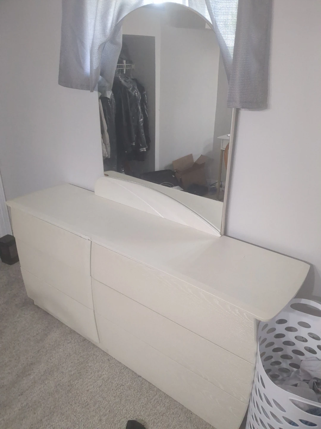 Cream Dresser with Mirror