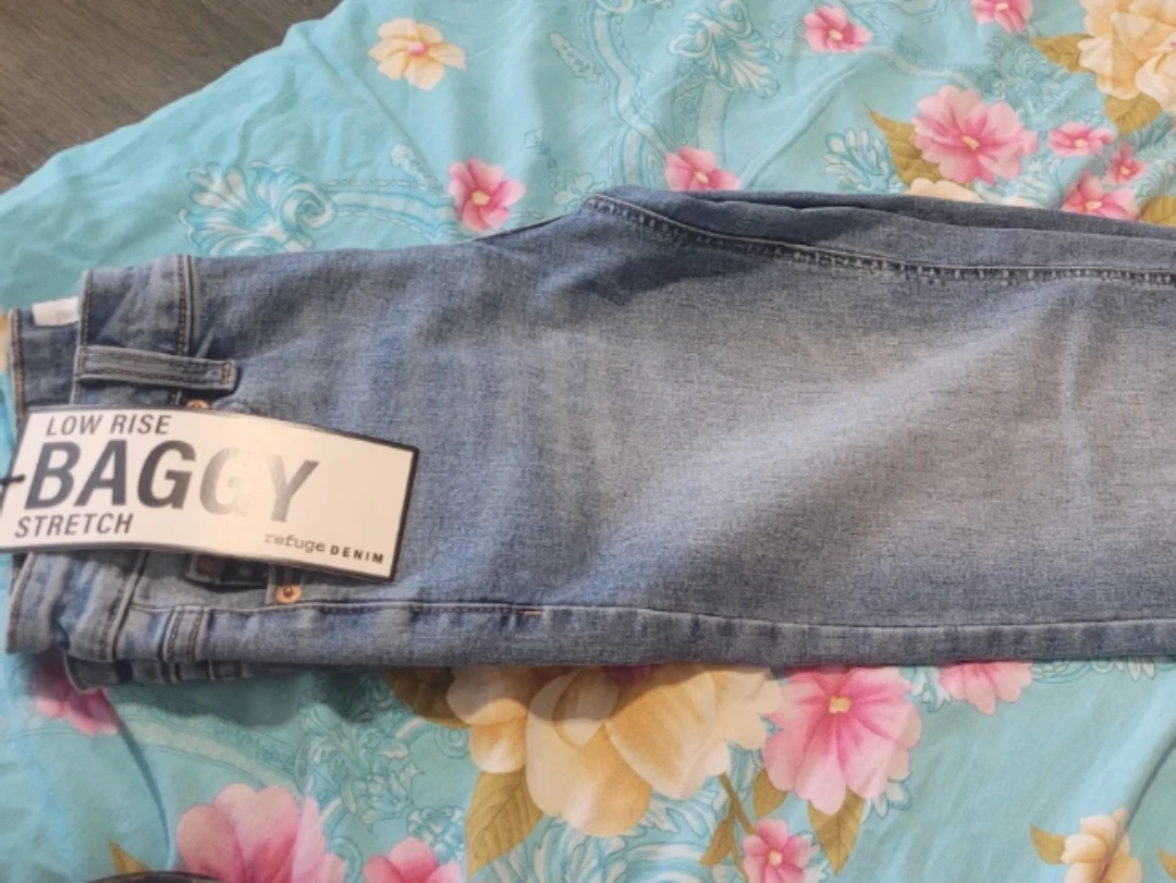 Refuge Denim Low Rise Baggy Stretch Jeans