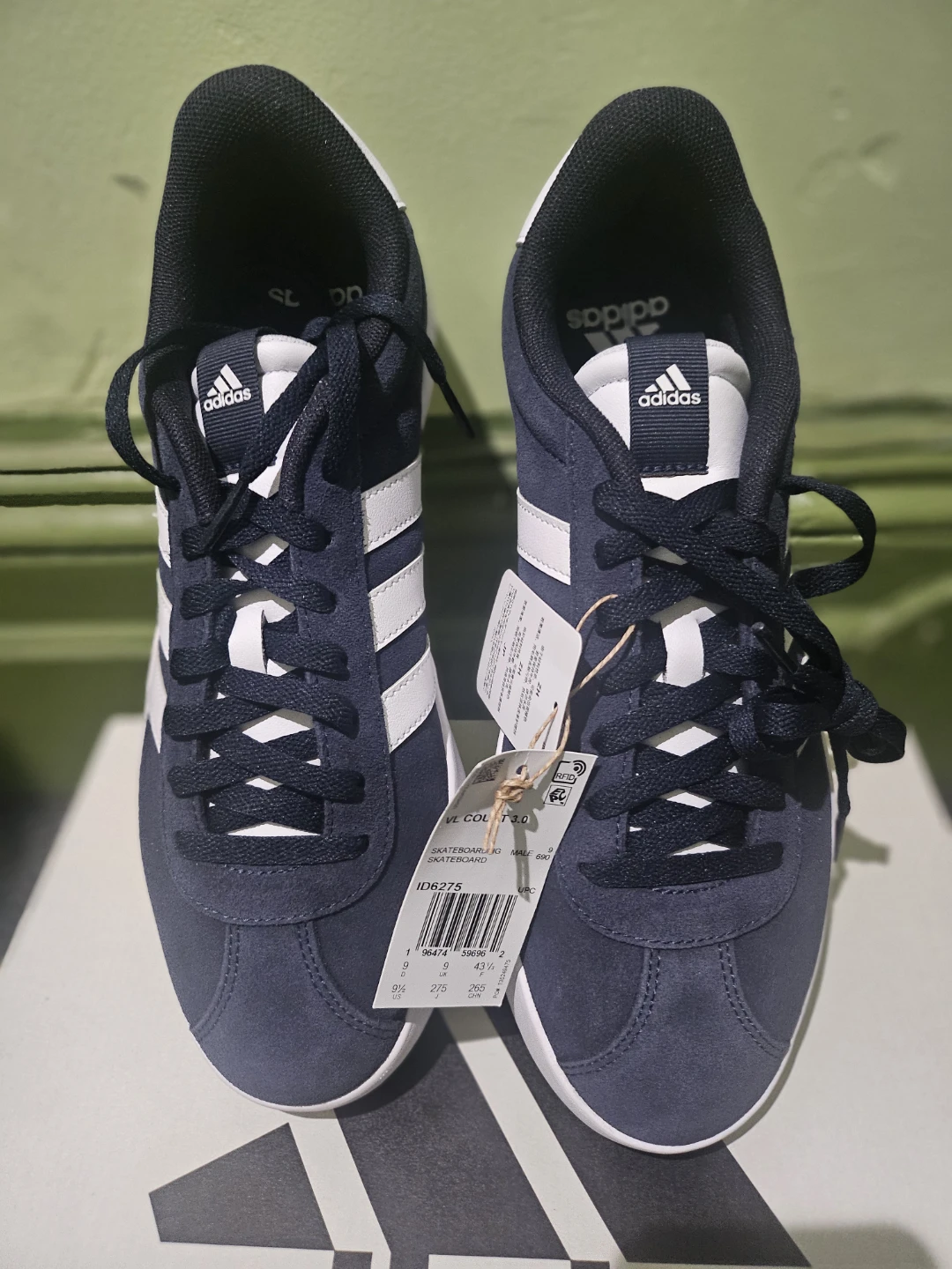 Adidas VL Court 3.0 Skateboarding Shoes Navy White US 9.5 - photo 3