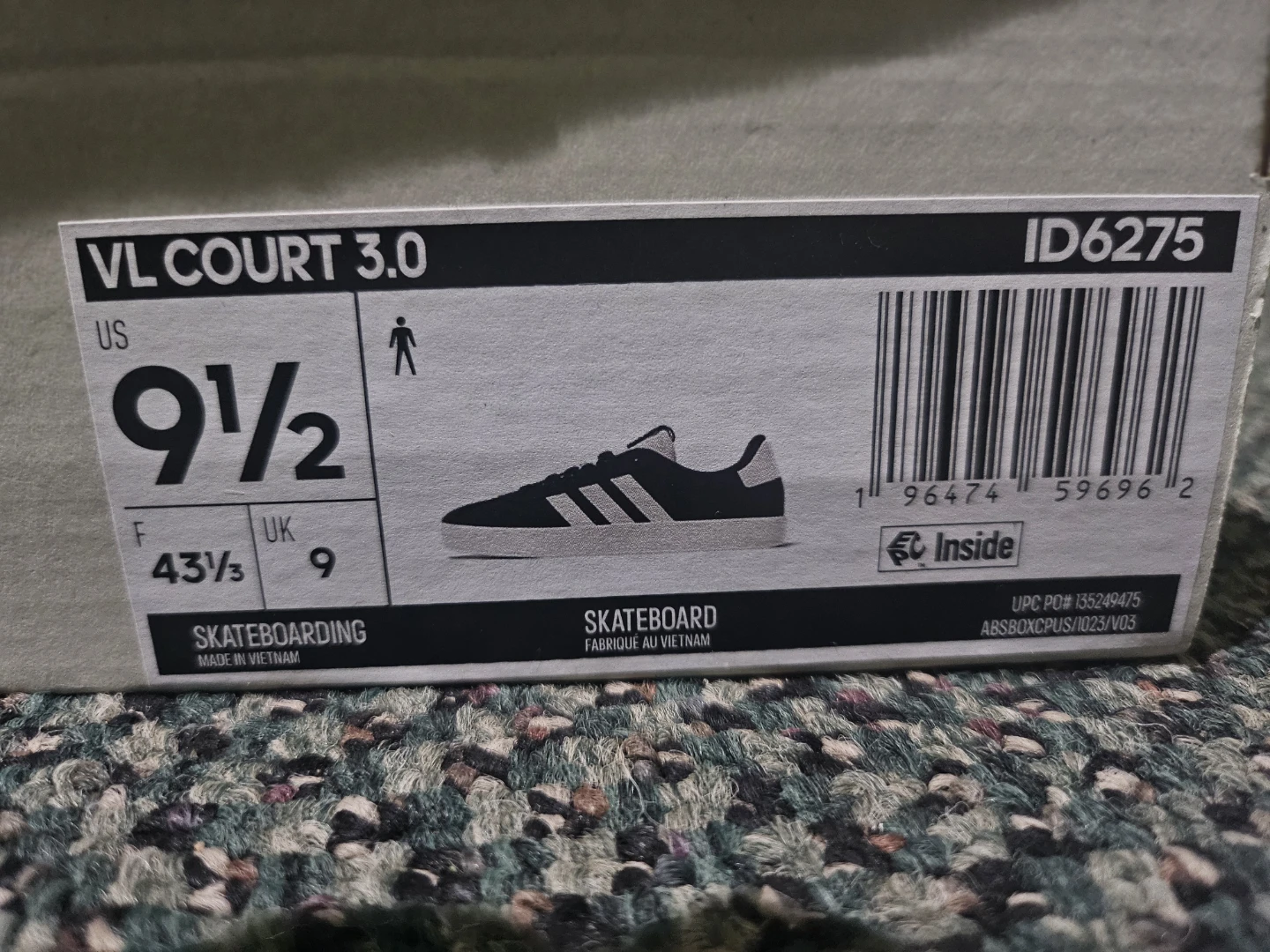 Adidas VL Court 3.0 Skateboarding Shoes Navy White US 9.5 - photo 5