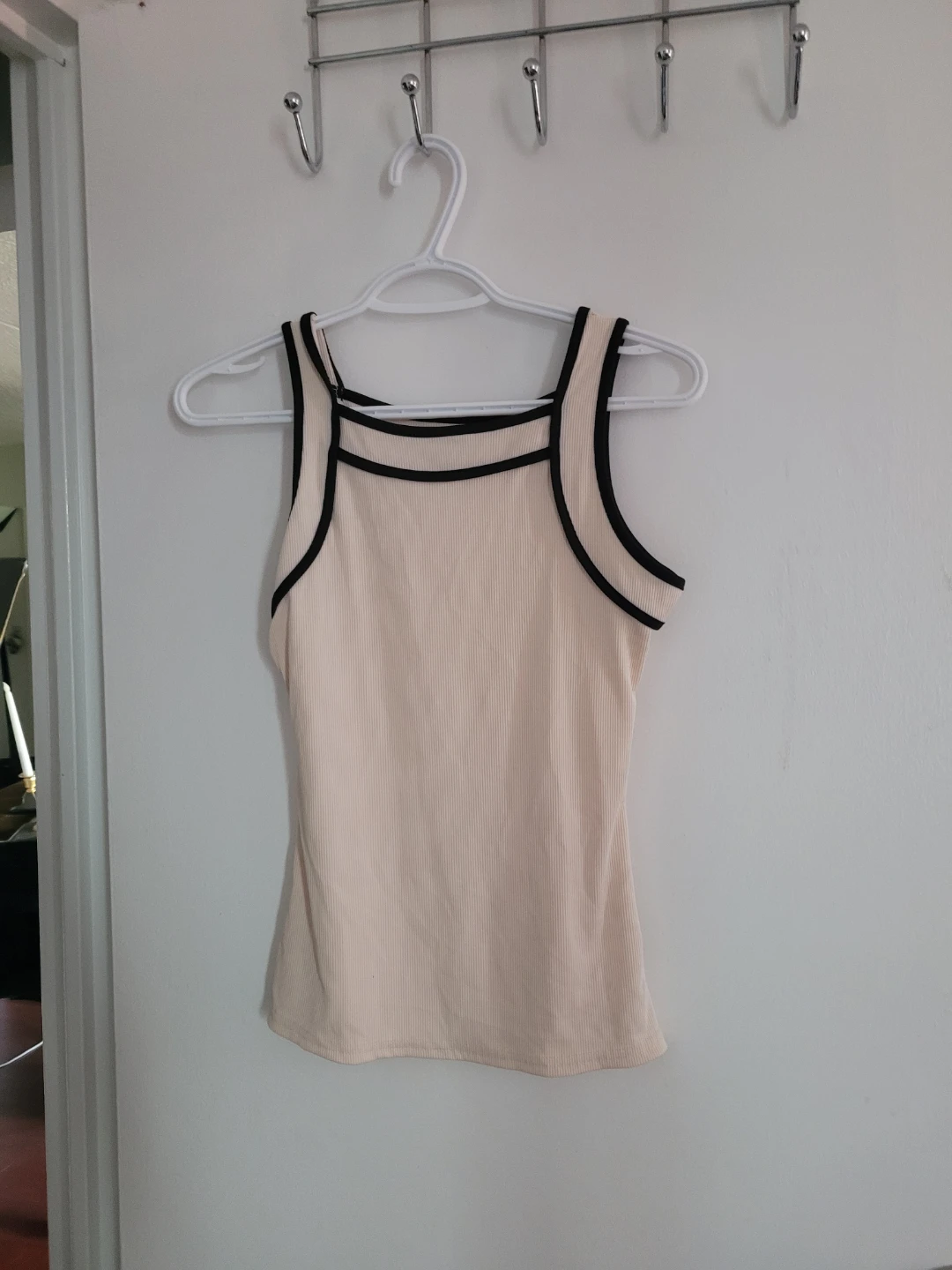 Ribbed Tank Top with Black Trim - photo 2