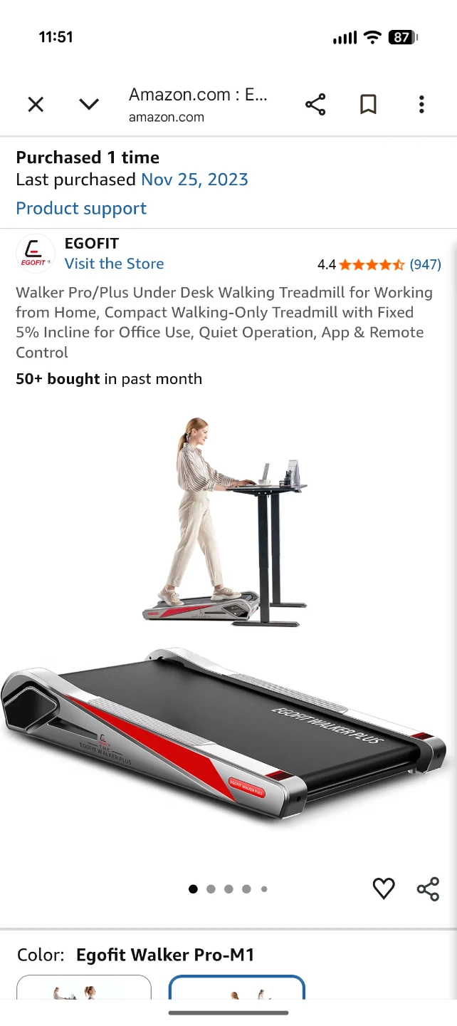 EgoFit The Walker Pro Under Desk Treadmill - photo 3