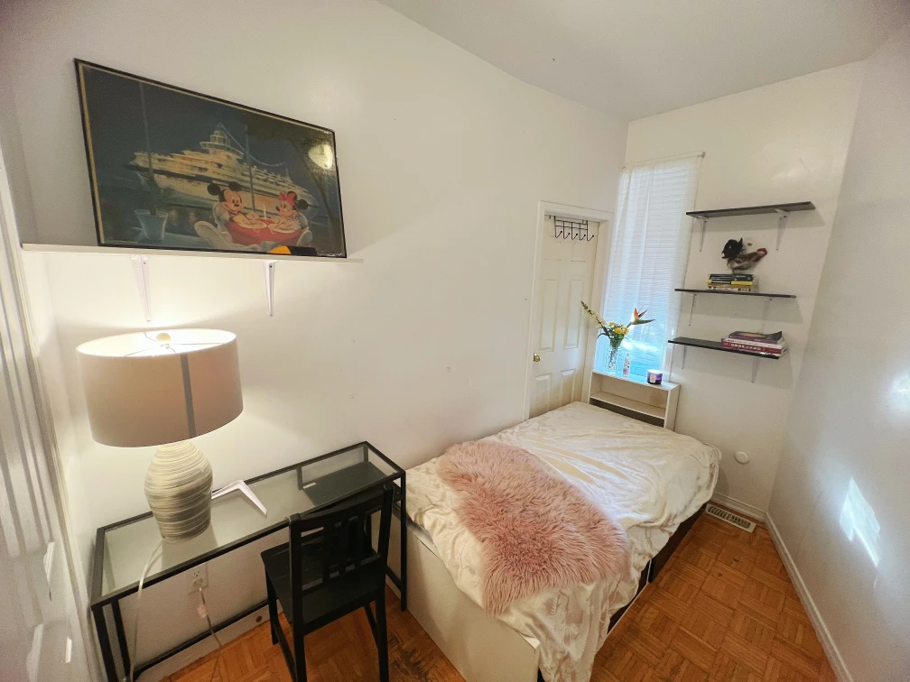 No parking, small-size room with private washroom