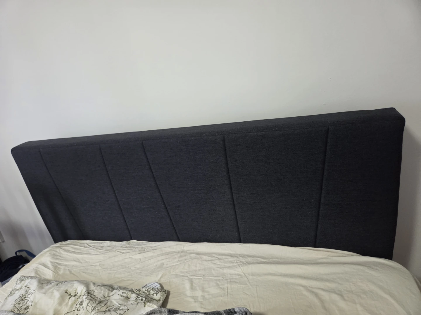 Grey Upholstered Headboard and Bed Frame - photo 4