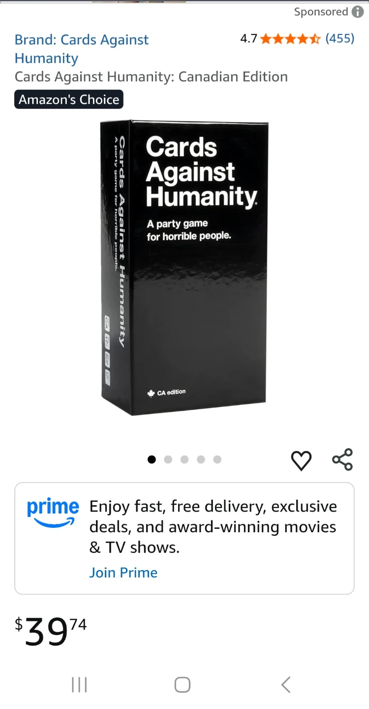 Cards Against Humanity: Canadian Edition Card Game