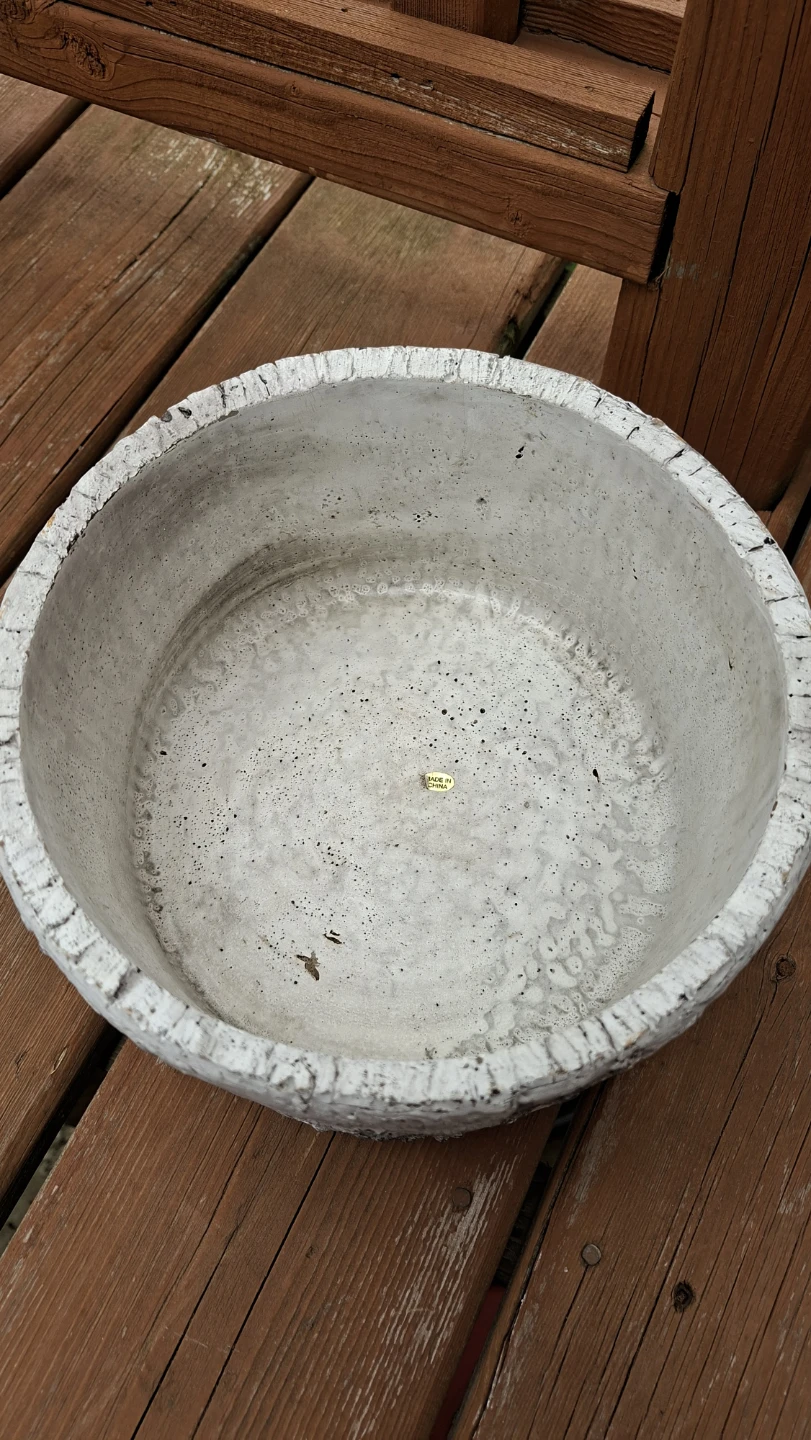 White Concrete Birch Bark Planter Pot - photo 3