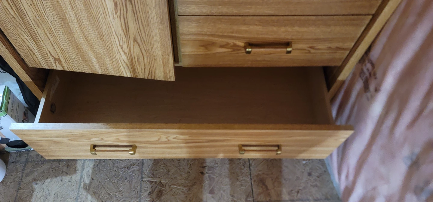 Wooden Dresser with Cabinet and Drawers - photo 2