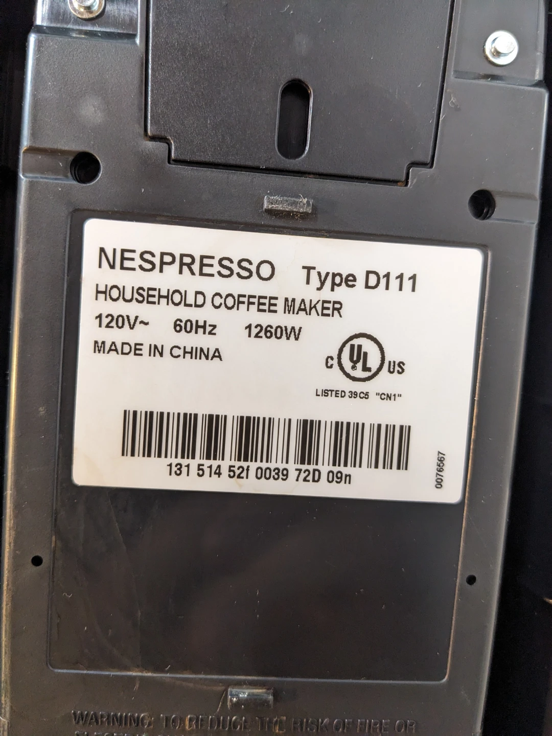 Nespresso Original Espresso Machine D111 - photo 4