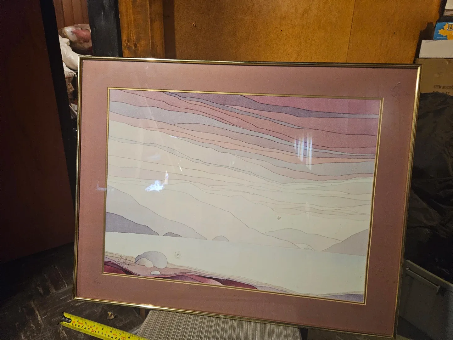 Framed Abstract Landscape Art Print - photo 2