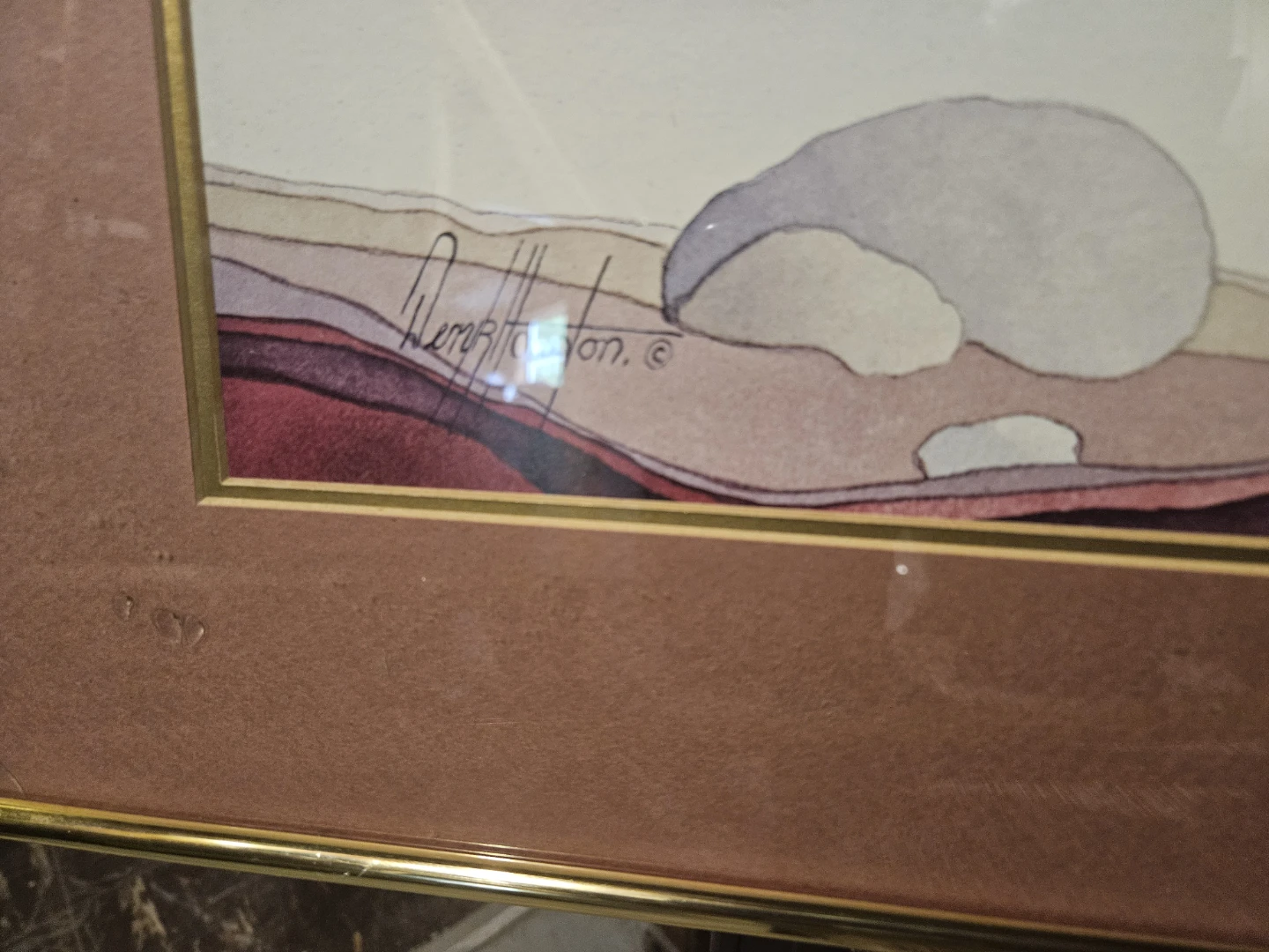 Framed Abstract Landscape Art Print - photo 3