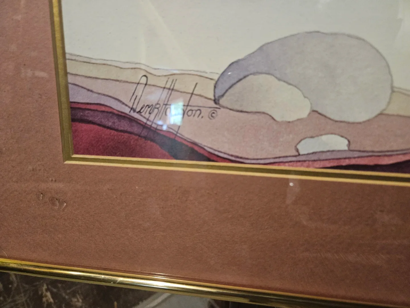 Framed Abstract Landscape Art Print - photo 3