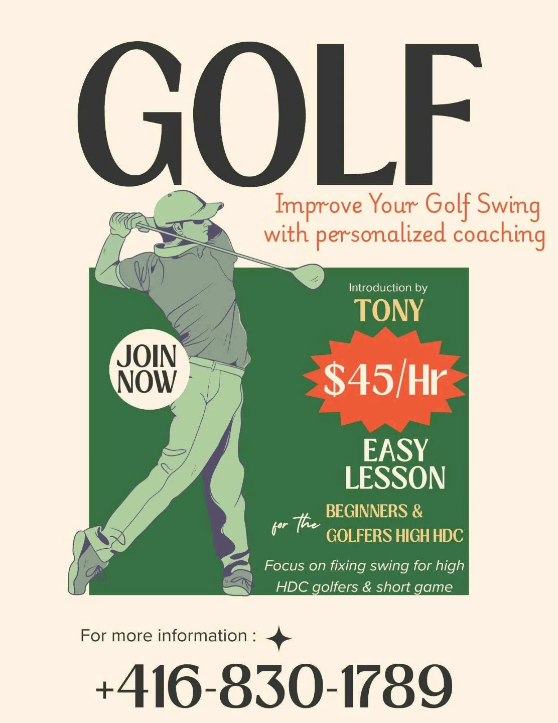 Golf Lessons with Tony - Improve Your Swing