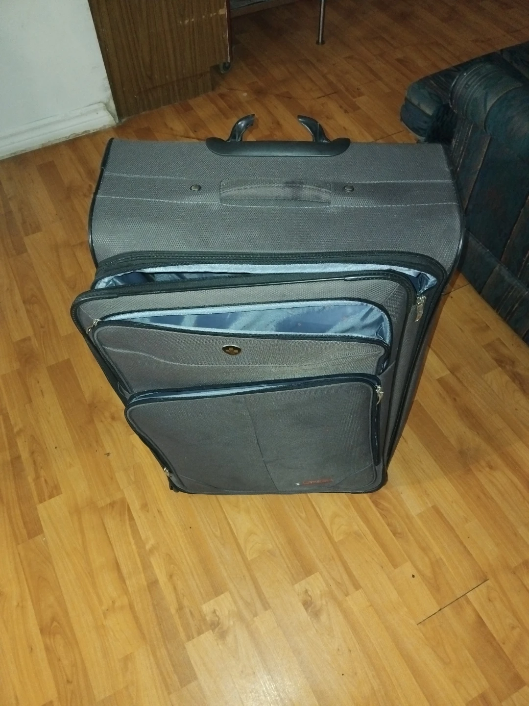 Grey Carry-On Suitcase (broken handle)