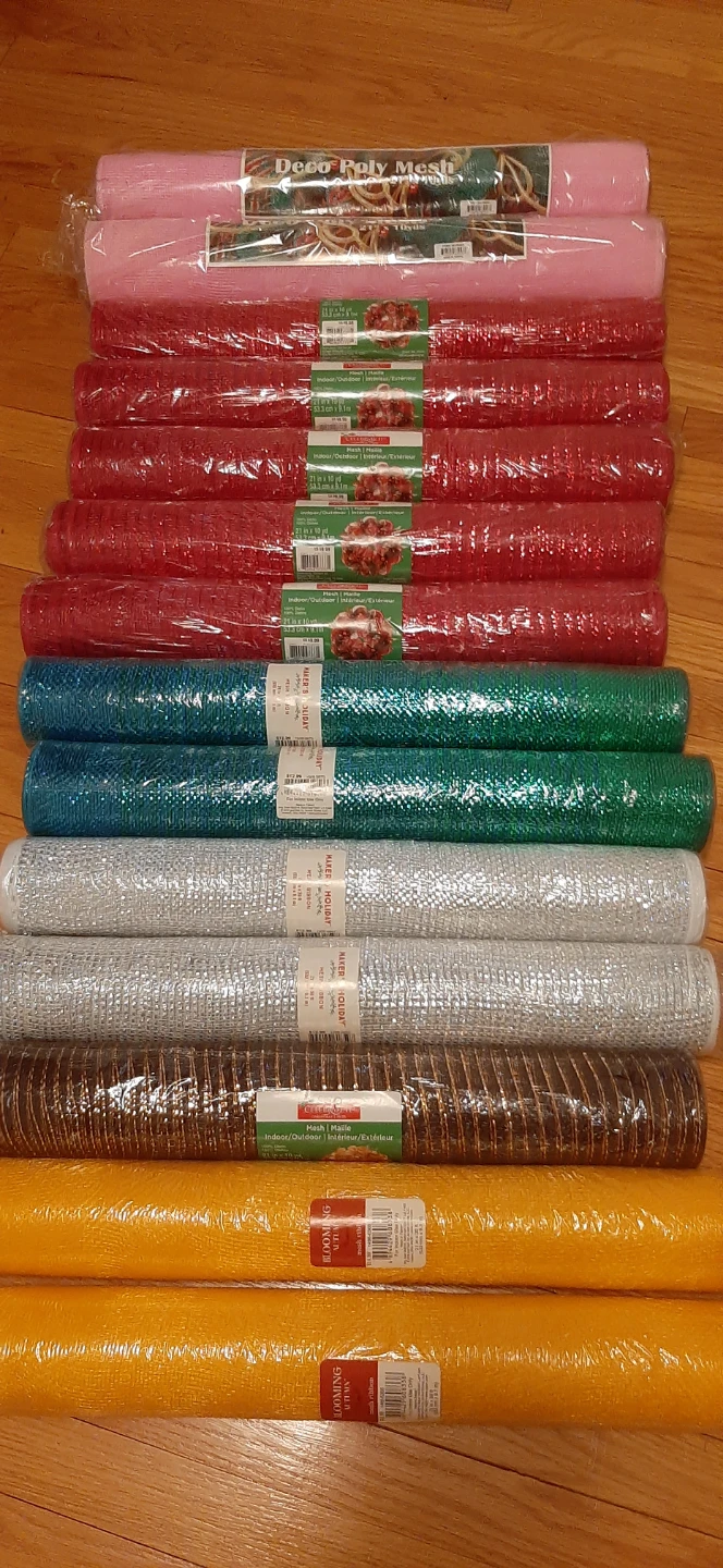 Assorted Decorative Mesh Rolls $4. Each