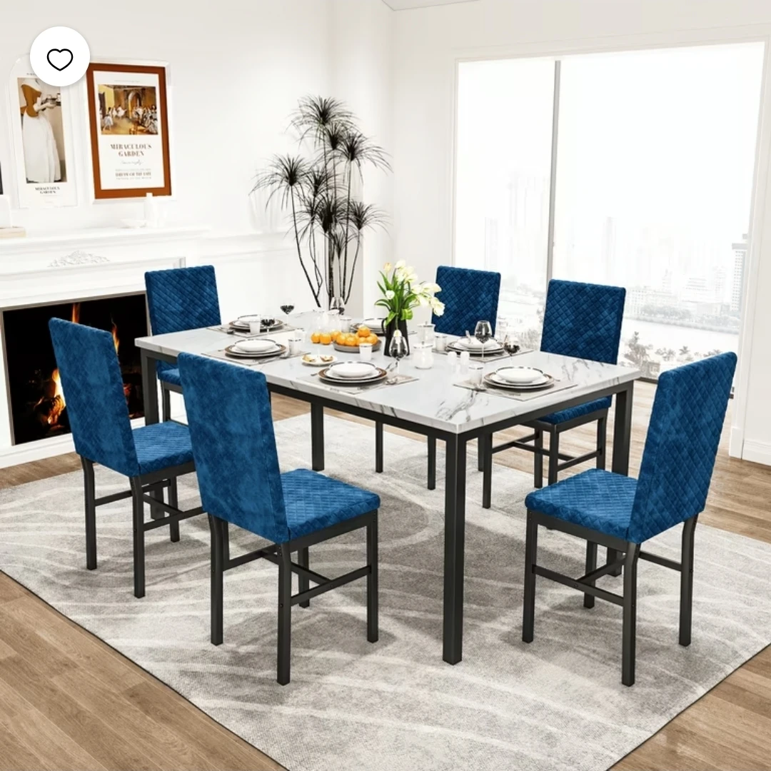 Dining Table and 6 Chairs Set