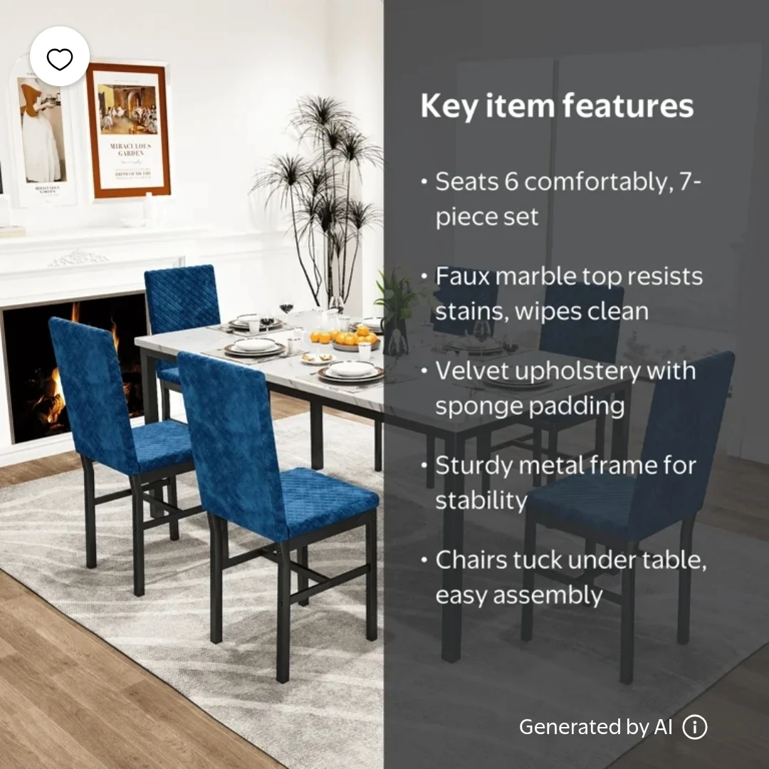 Dining Table and 6 Chairs Set - photo 2