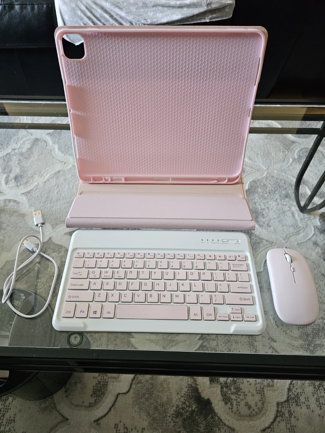 Ipad Pink 11th Gen Pro Mouse And Keyboard Bundle