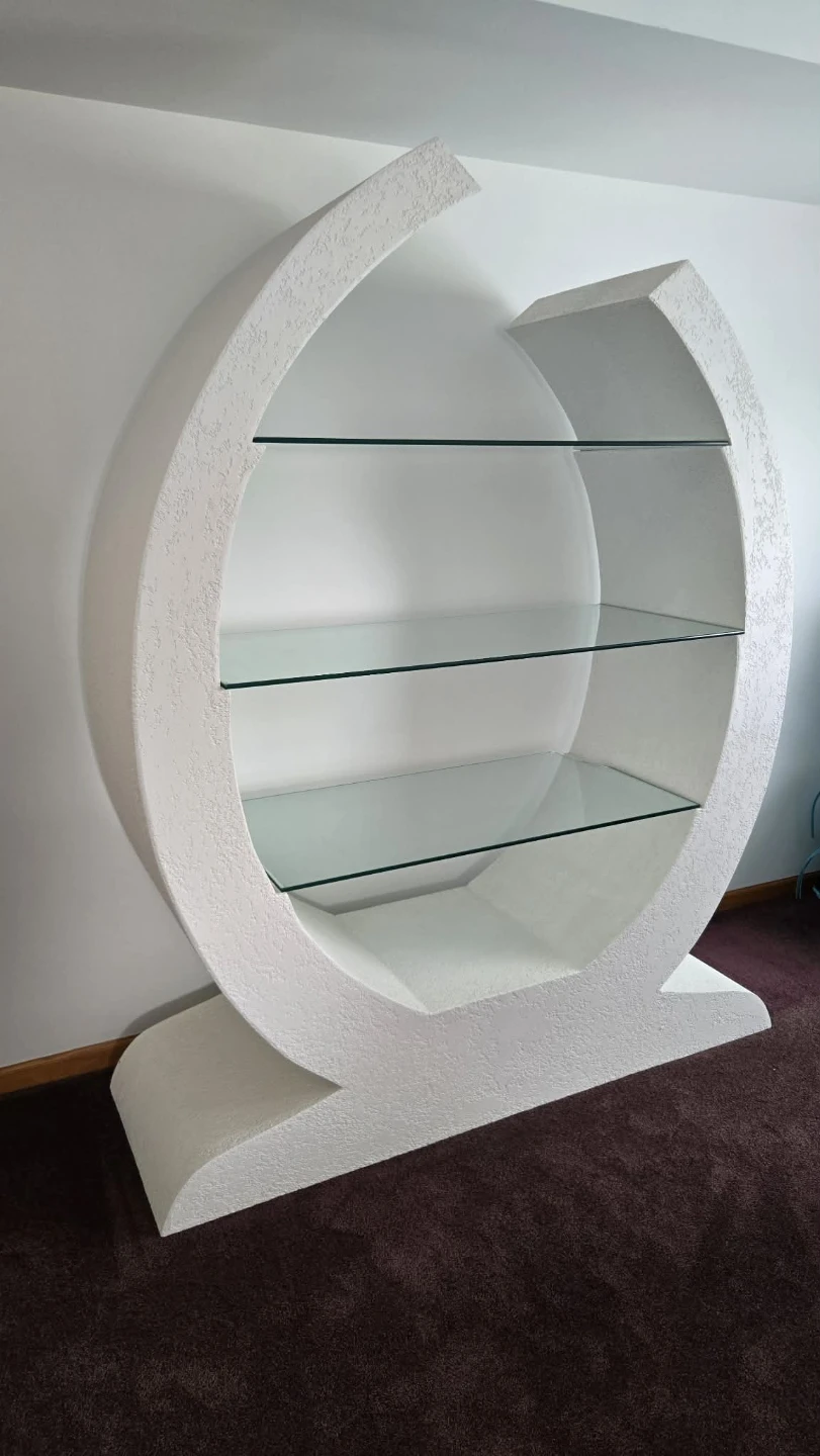 Unique Antique Postmodern Etagere with Glass Shelves - photo 2