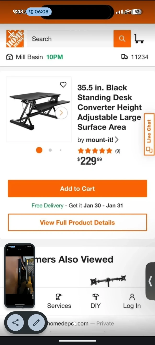 35.5 in. Black Standing Desk Converter - photo 2
