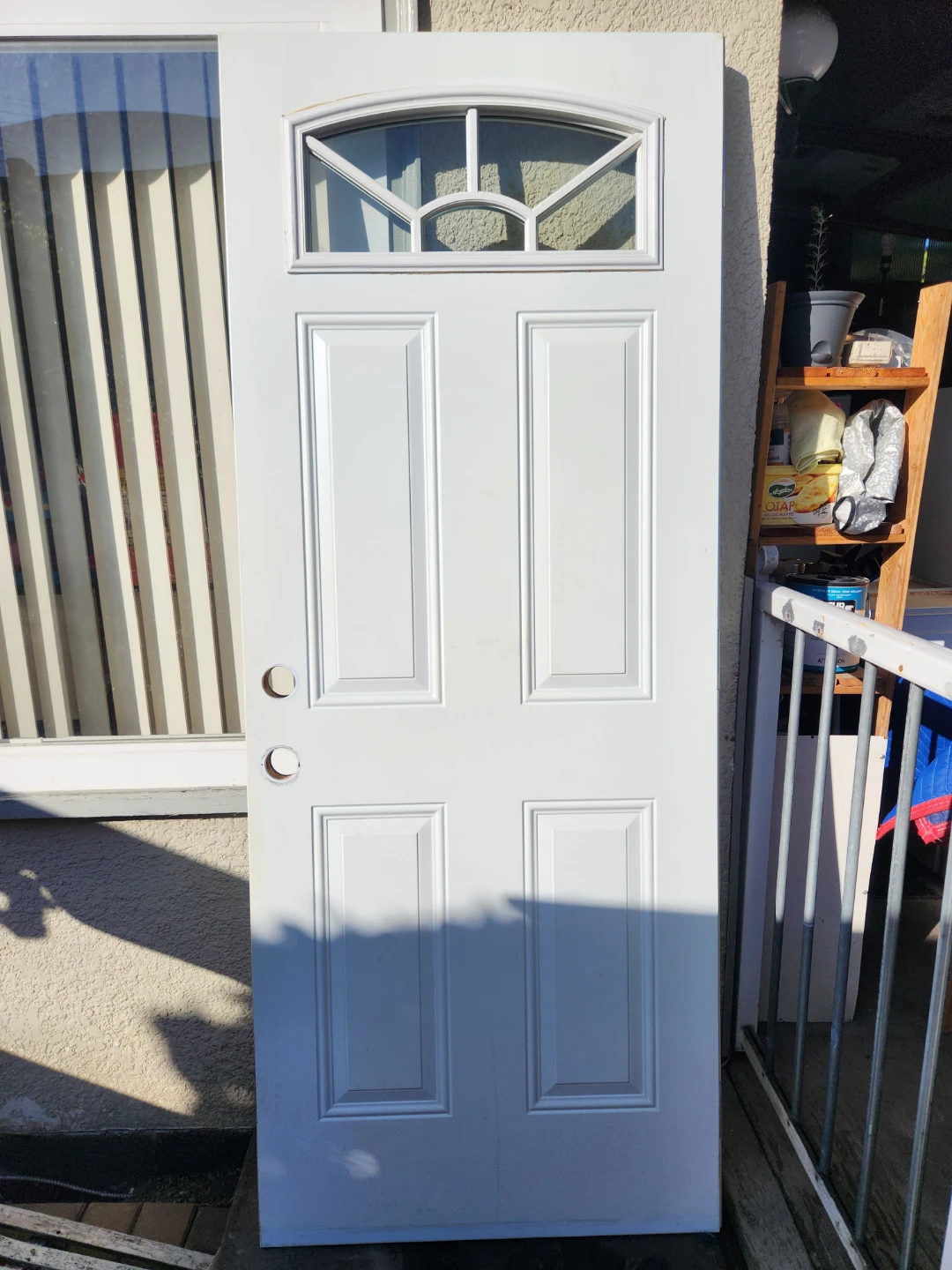 White exterior door with arched window - photo 2