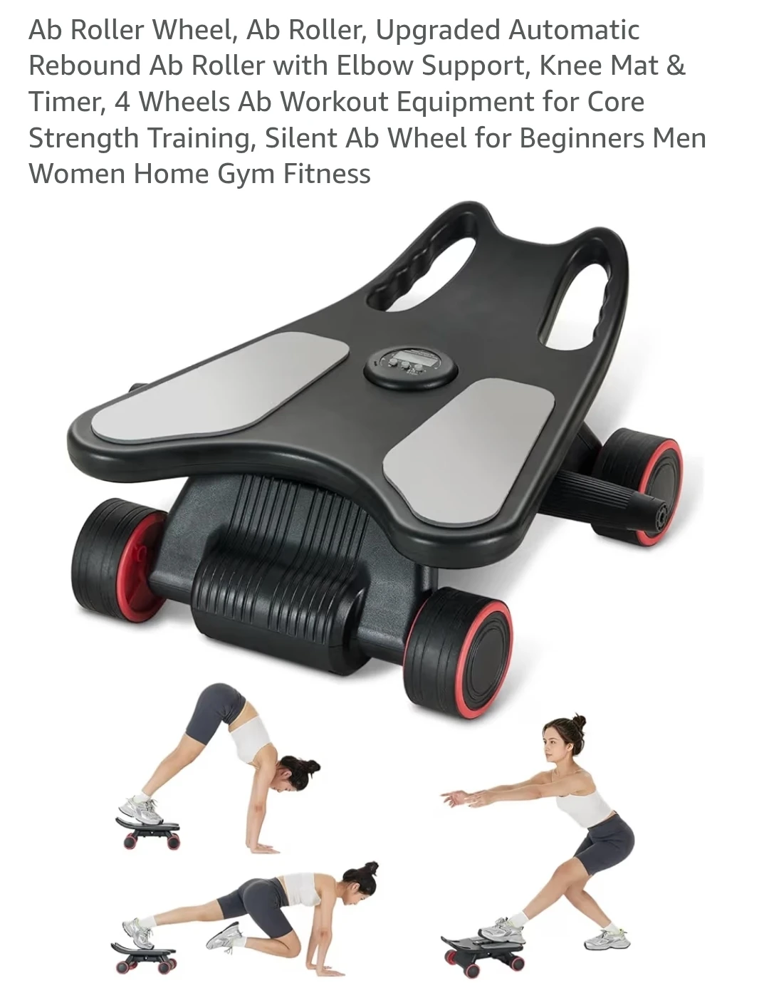 Upgraded Automatic Rebound Ab Roller with Elbow Support