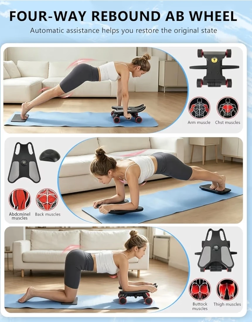Upgraded Automatic Rebound Ab Roller with Elbow Support - photo 2