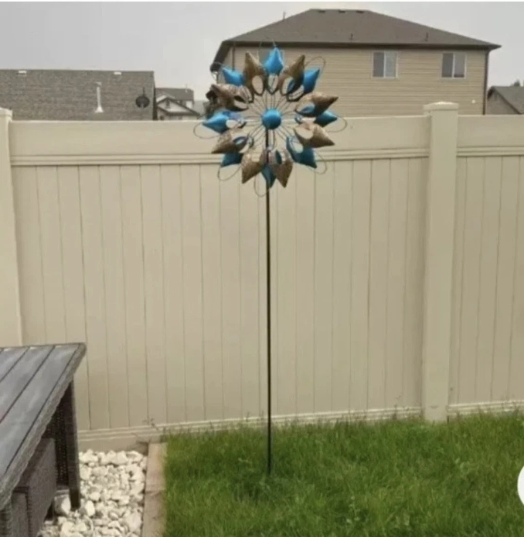 Blue and Bronze Wind Spinner 6.5ft tall New several available