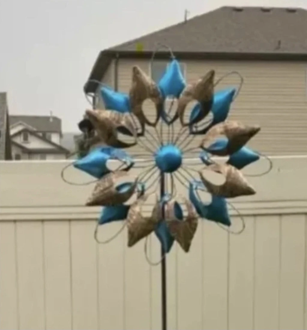 Blue and Bronze Wind Spinner 6.5ft tall New several available - photo 2