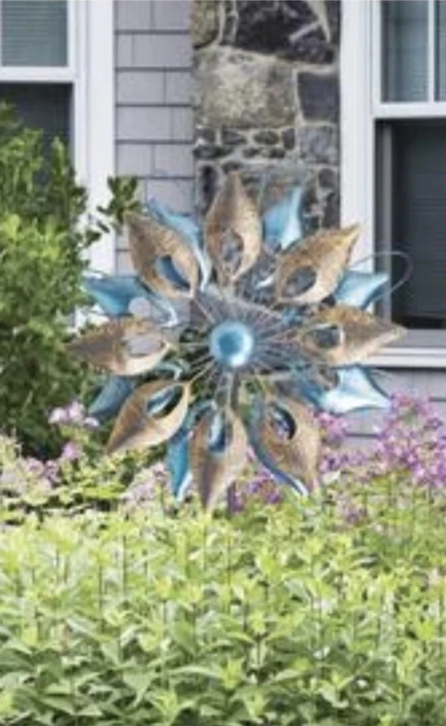 Blue and Bronze Wind Spinner 6.5ft tall New several available - photo 3