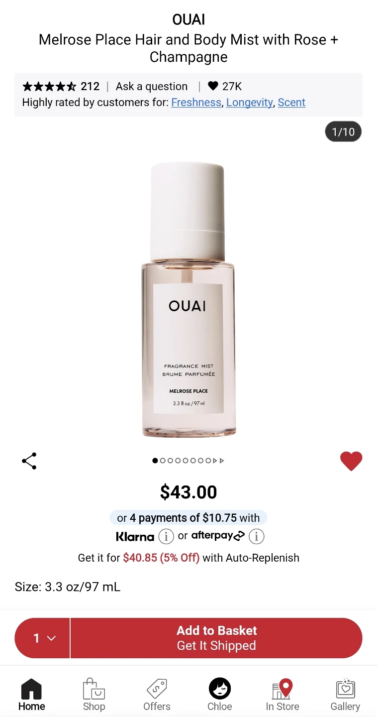 OUAI Melrose Place Fragrance Mist 3.3 oz / 97 ml - photo 2