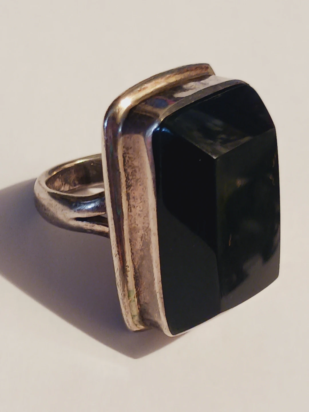 Taxco Mexico Large Black Onyx Sterling Silver 925 Ring. 5.5. - photo 2