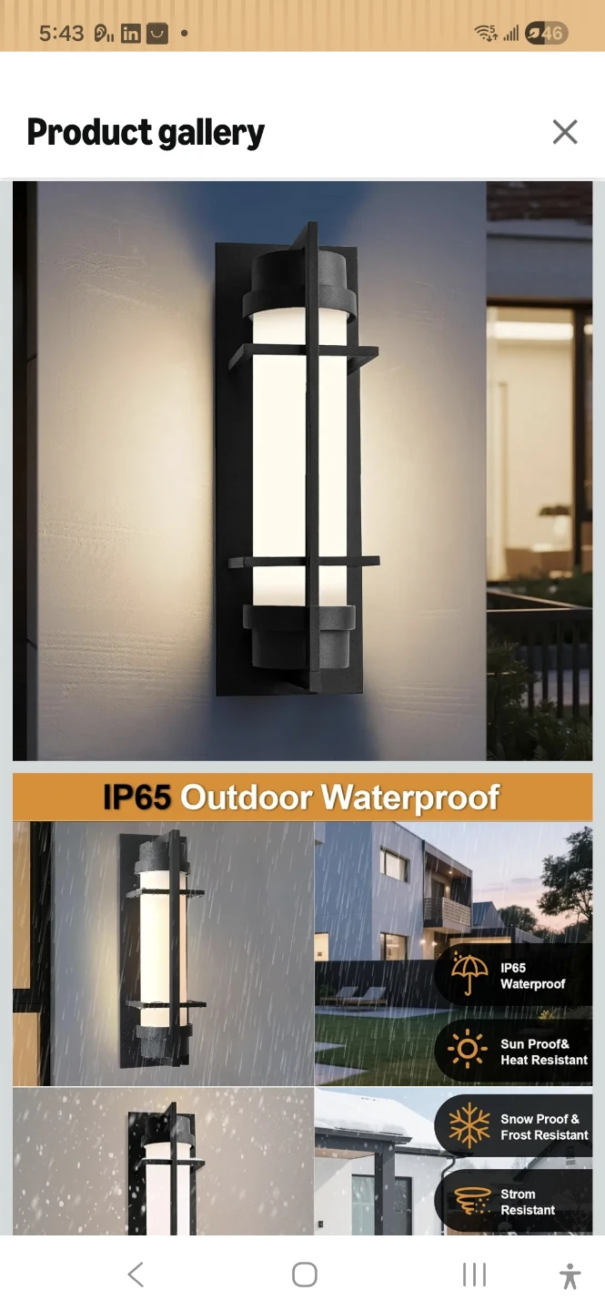 BNIB  Black Outdoor Wall Light Fixture - photo 2