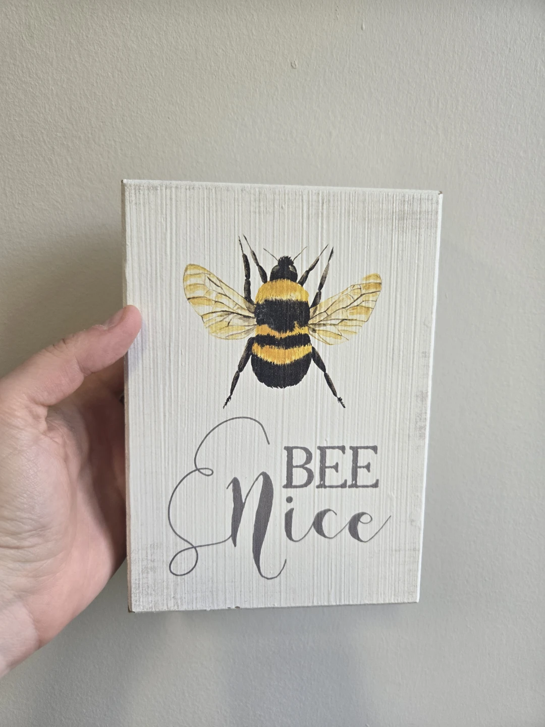 Bee Nice Wood Sign - photo 4