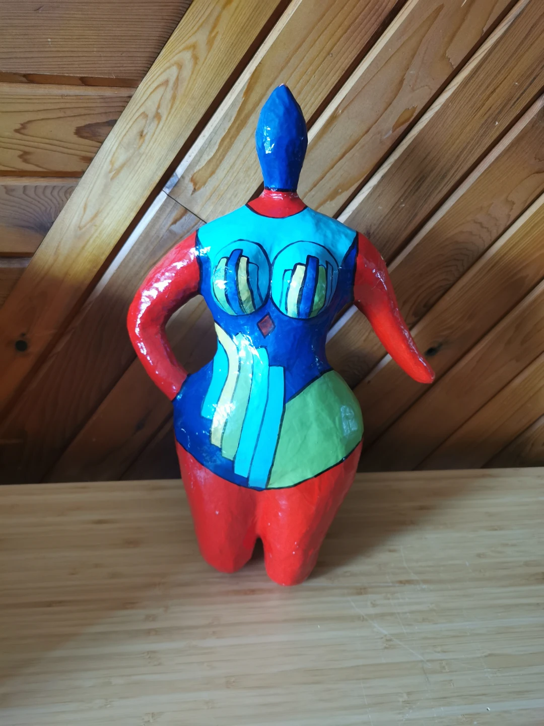 Vintage Hand-Painted Papier-Mâché Female Torso Sculpture