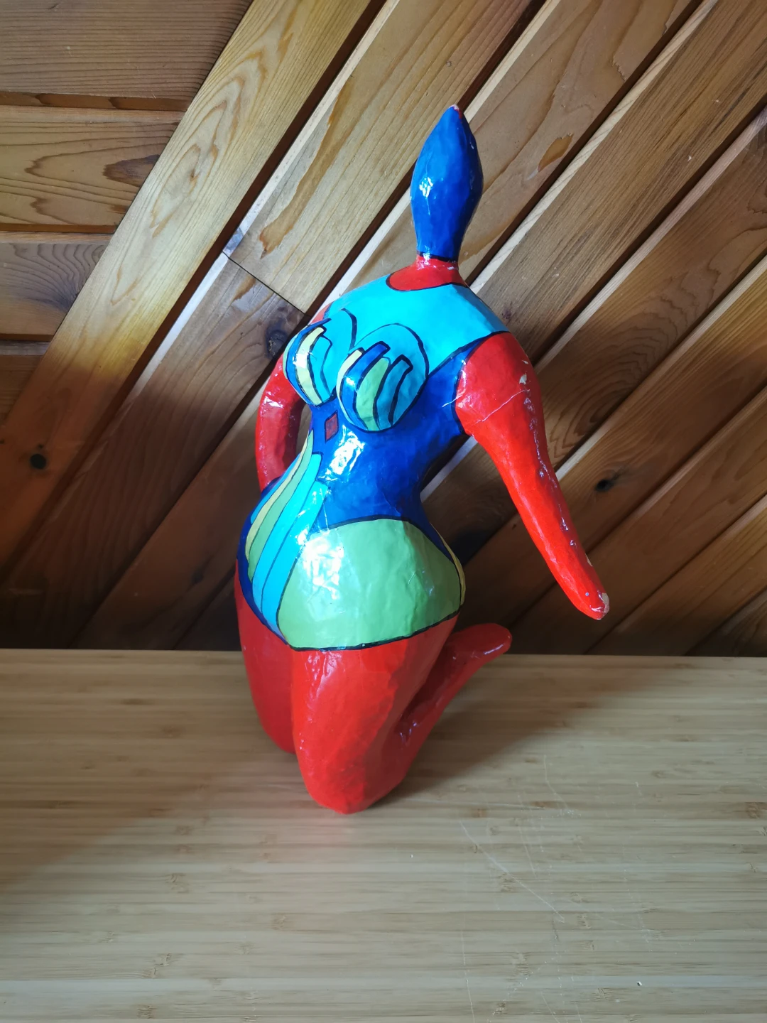 Vintage Hand-Painted Papier-Mâché Female Torso Sculpture - photo 2
