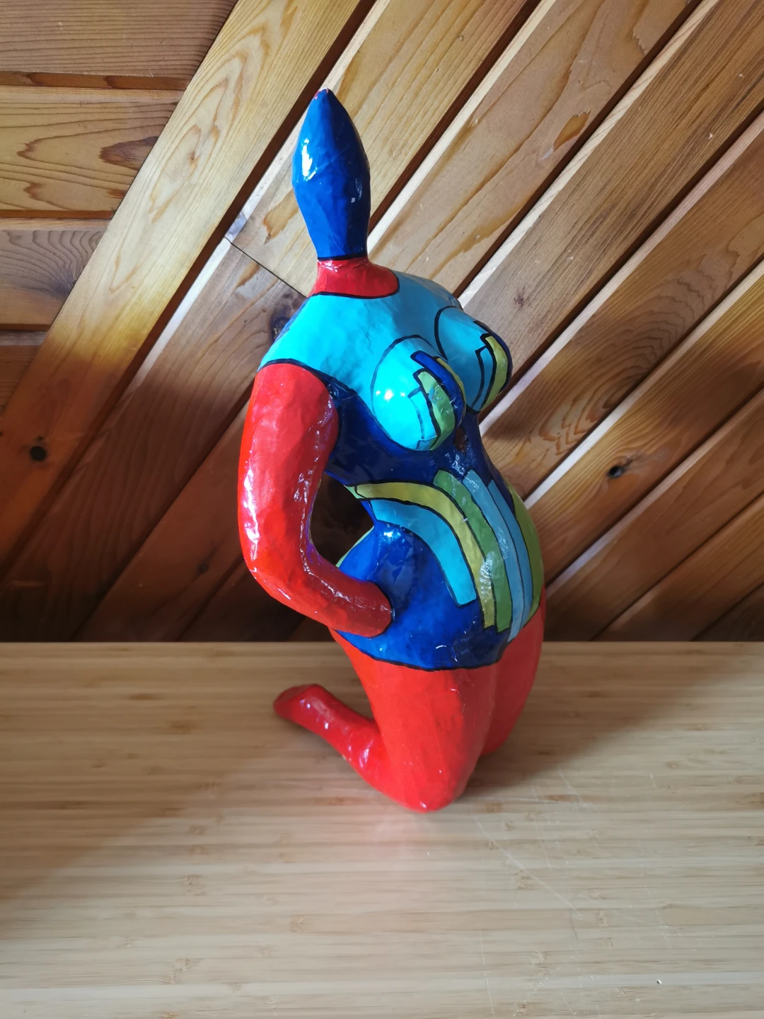 Vintage Hand-Painted Papier-Mâché Female Torso Sculpture - photo 3