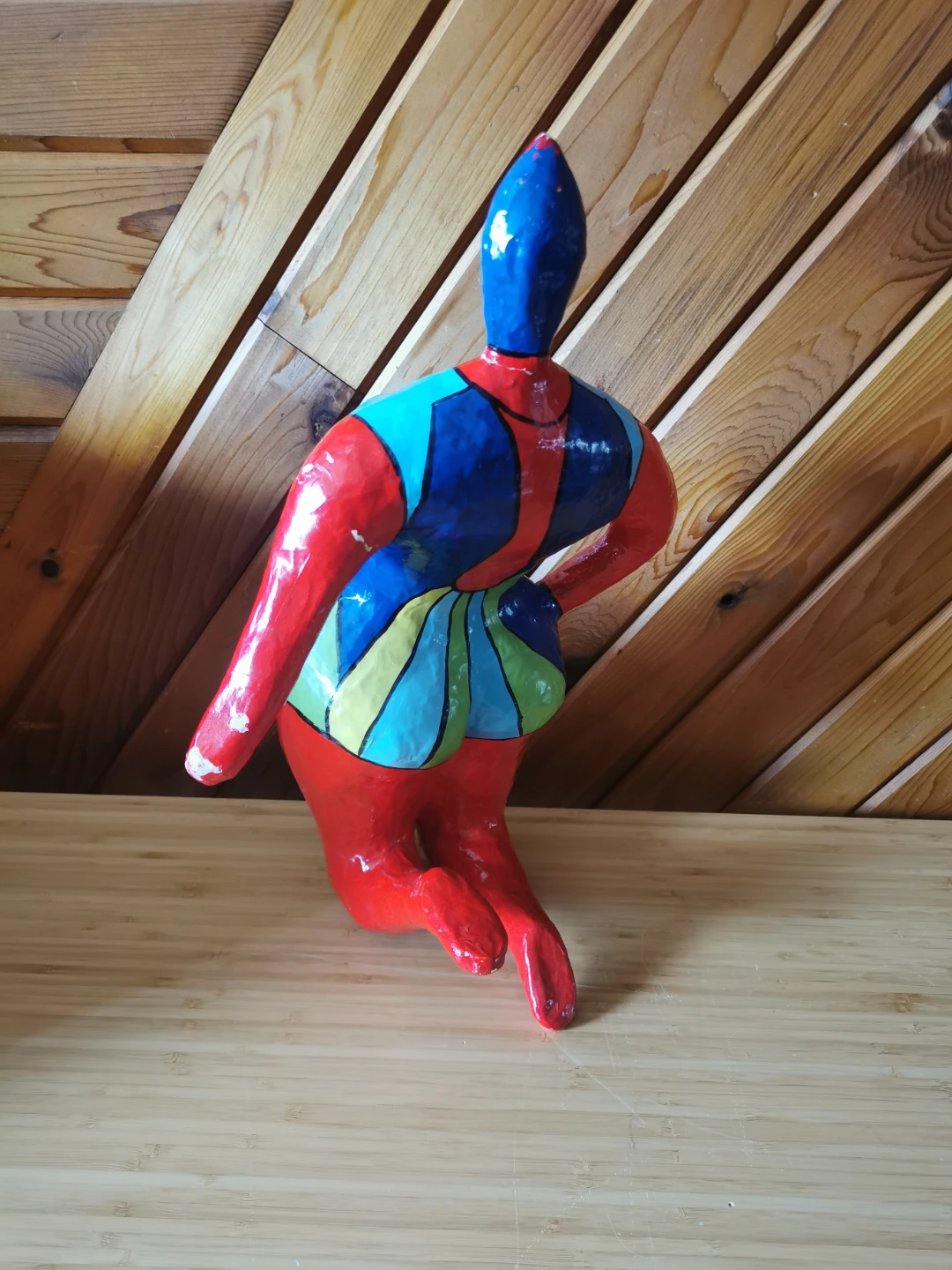 Vintage Hand-Painted Papier-Mâché Female Torso Sculpture - photo 5